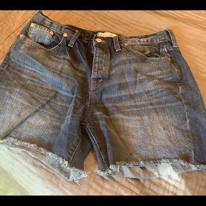 Madewell jean cutoff shorts.